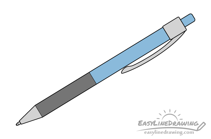 How To Draw A Pen Step By Step Easylinedrawing