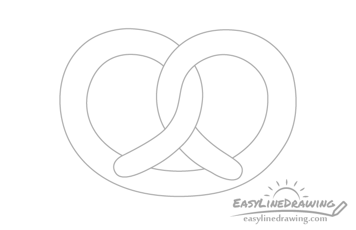 Pretzel outline drawing