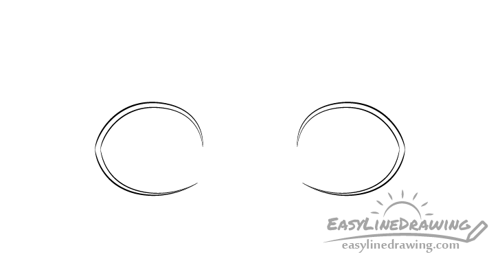 Scared eyes outline drawing