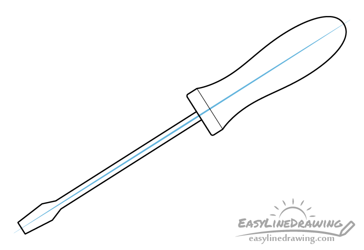 Screwdriver with center line drawing