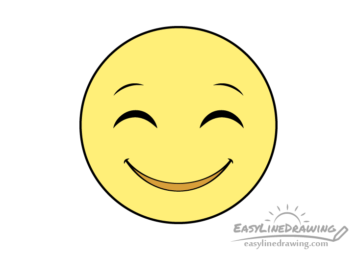 Smiling face emoji drawing