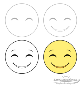 How To Draw A Smiling Face Emoji Step By Step Easylinedrawing How To Draw A Smiling Face Emoji Step By Step Easylinedrawing