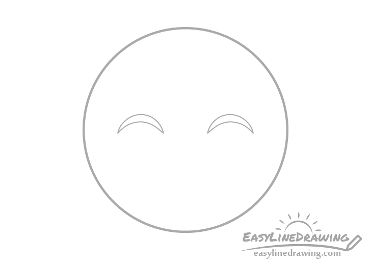 Smiling face emoji eye outlines drawing