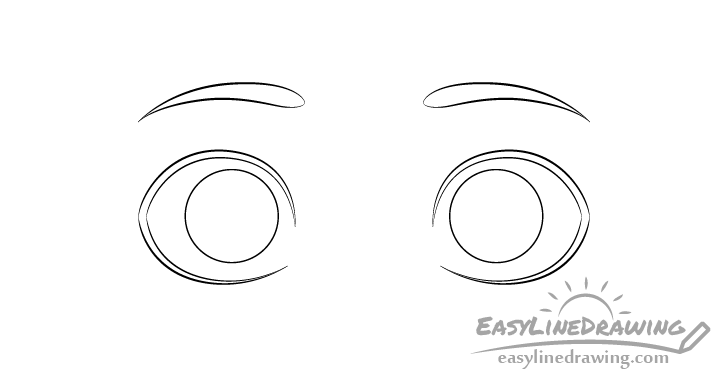 Surprised eyes eyebrows drawing