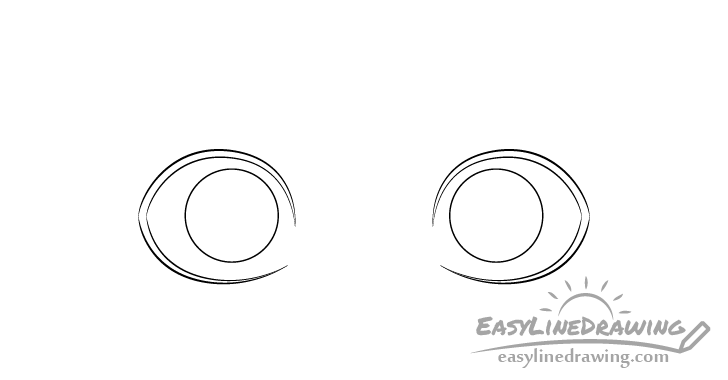 Surprised eyes irises drawing