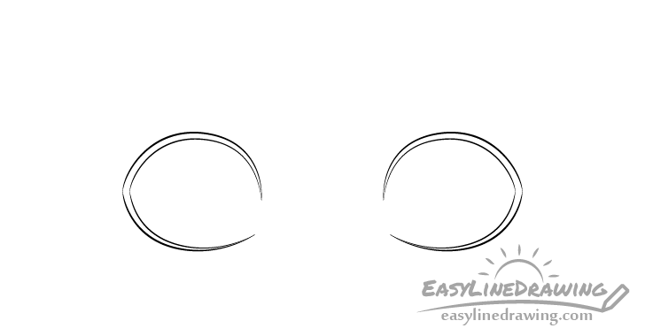 Surprised eyes outline drawing