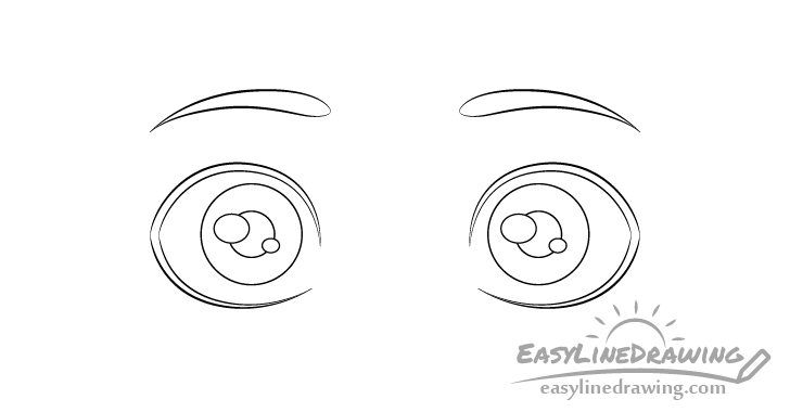 Surprised eyes pupils drawing