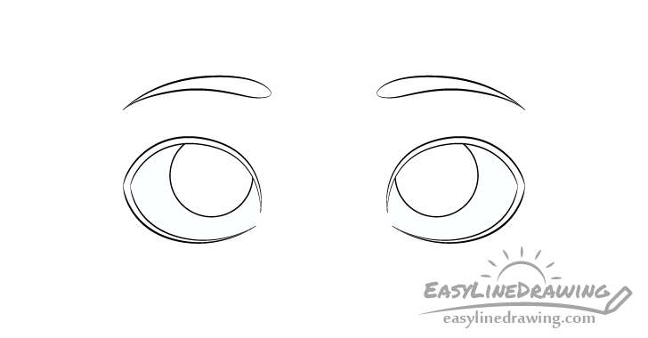 Surprised eyes eyebrows drawing