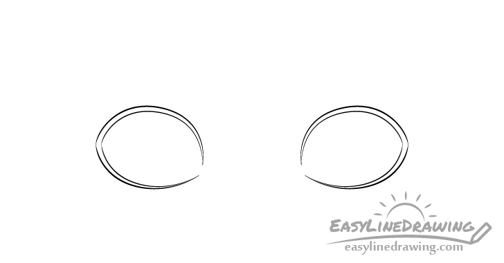 Thinking eyes outline drawing