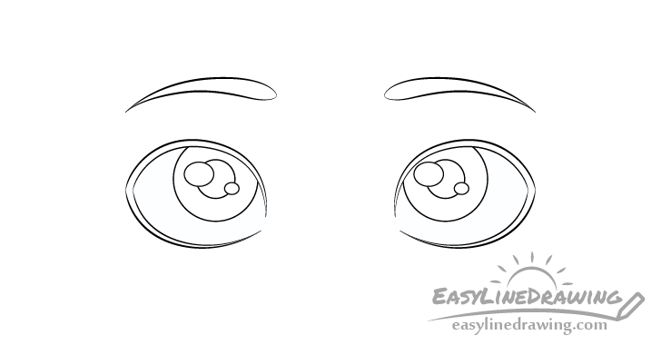 Thinking eyes pupils drawing