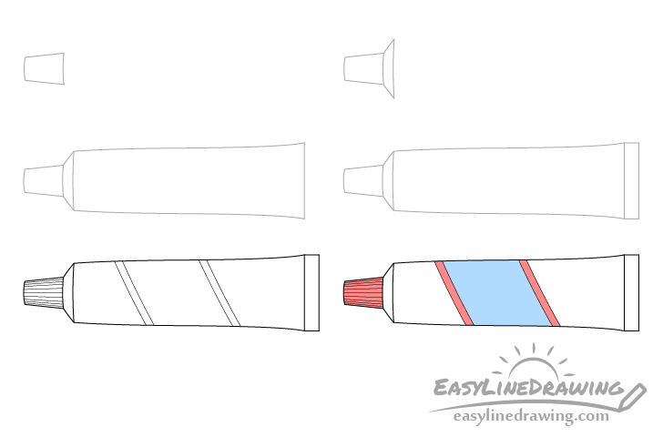 Toothpaste tube drawing step by step