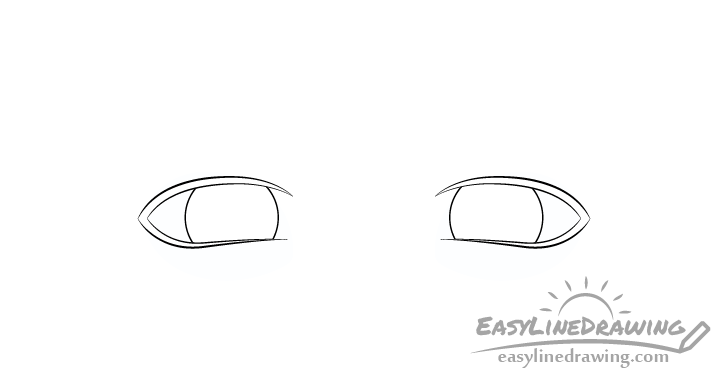 Upset eyes irises drawing