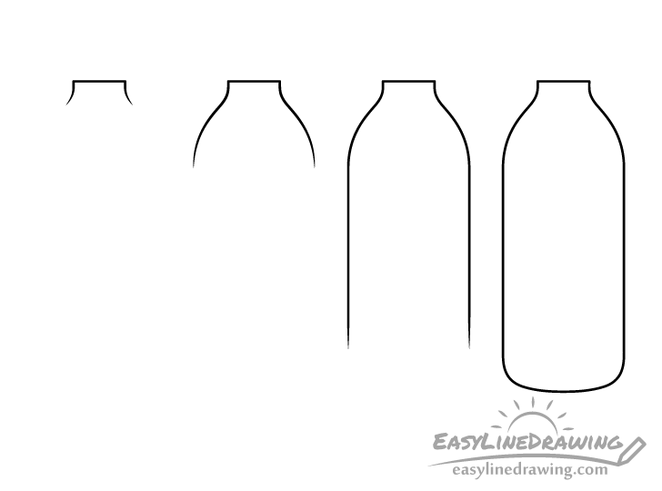 bottle body drawing step by step