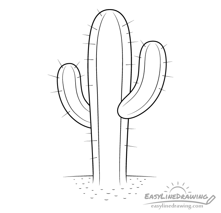 Cactus line drawing