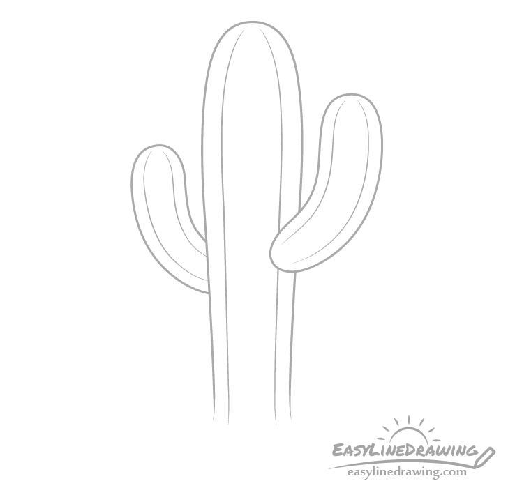 Cactus lines drawing