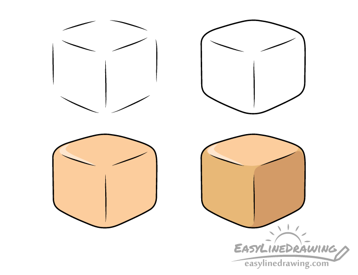 caramel candy drawing step by step