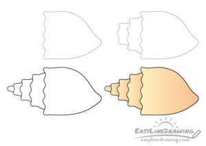 How to Draw Shells Step by Step - EasyLineDrawing