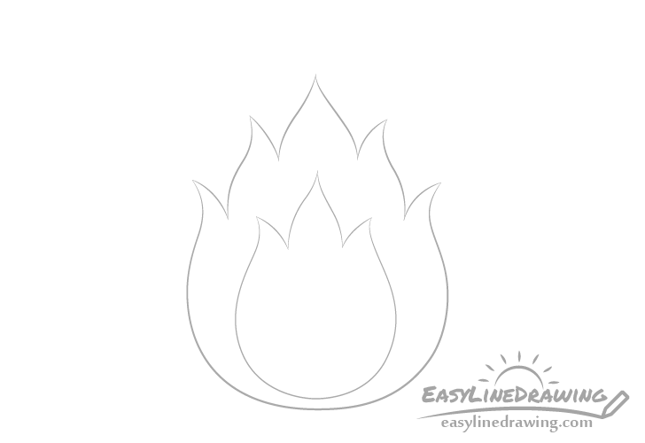 Fire inner flames drawing