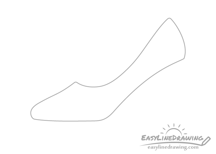 High heel shoe main part drawing