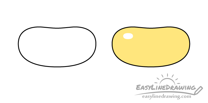 Jelly bean drawing step by step