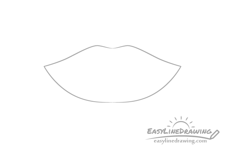 Lips outline drawing