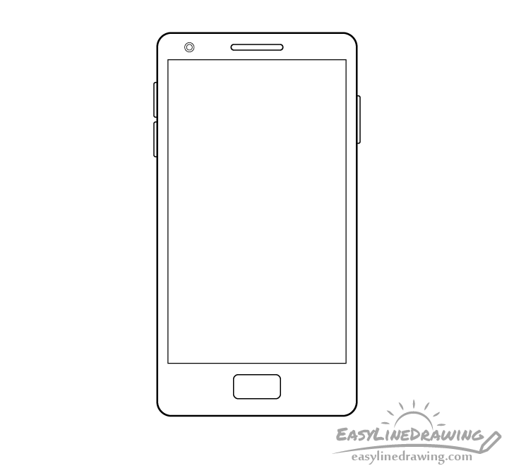 Mobile phone line drawing