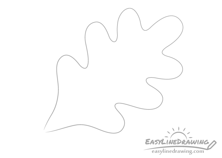 Oak leaf outline drawing