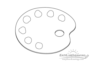 How to Draw a Paint Palette Step by Step - EasyLineDrawing