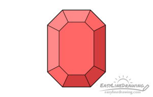 How to Draw a Ruby or a Gem Step by Step - EasyLineDrawing
