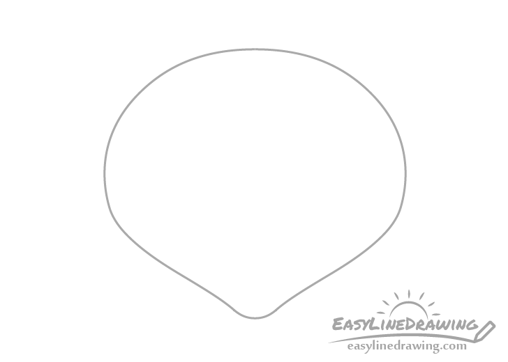 Scallop shell outline drawing