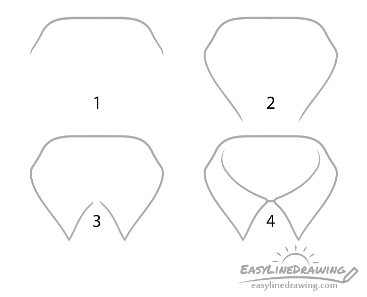 shirt collar drawing step by step - Hướng dẫn cách vẽ áo sơ mi nam có cổ đơn giản với 6 bước cơ bản