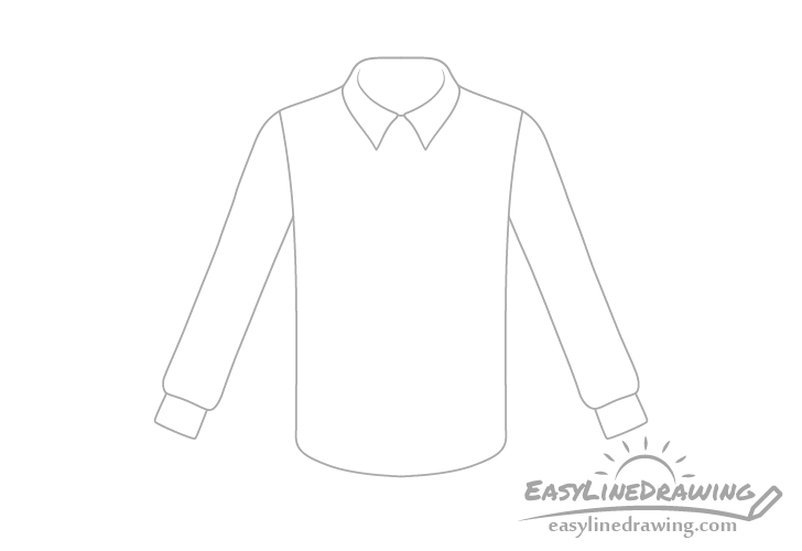 shirt cuffs drawing - Hướng dẫn kiểu vẽ áo sơ-mi phái nam đem cổ giản dị với 6 bước cơ bản