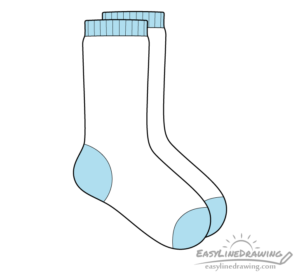 How to Draw a Pair of Socks Step by Step - EasyLineDrawing