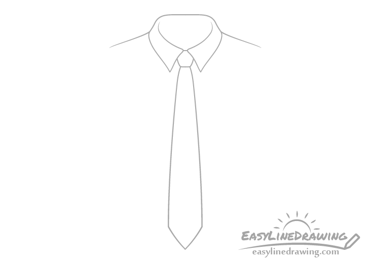 Tie outline drawing