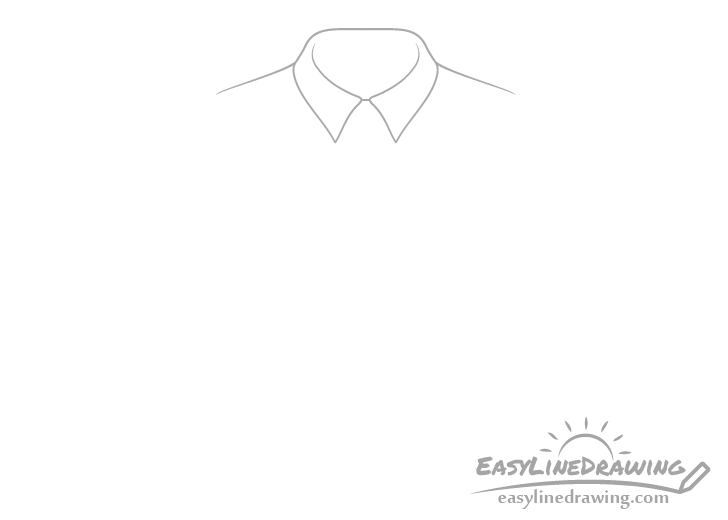 Tie shirt collar drawing