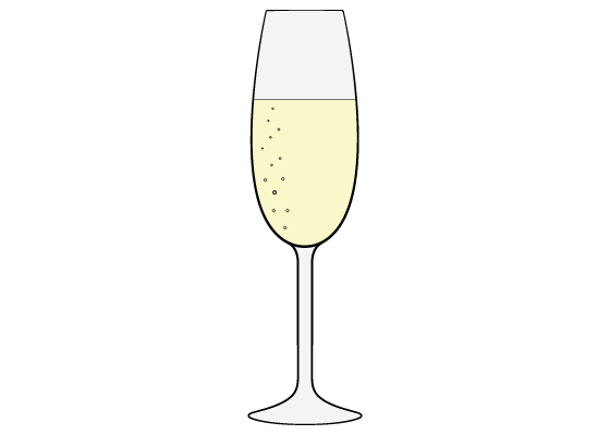 Champagne glass drawing