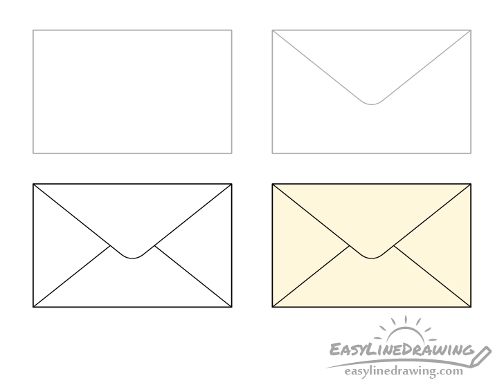 Envelope drawing step by step