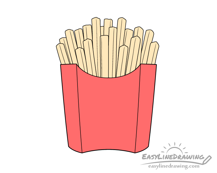 Fries drawing coloring