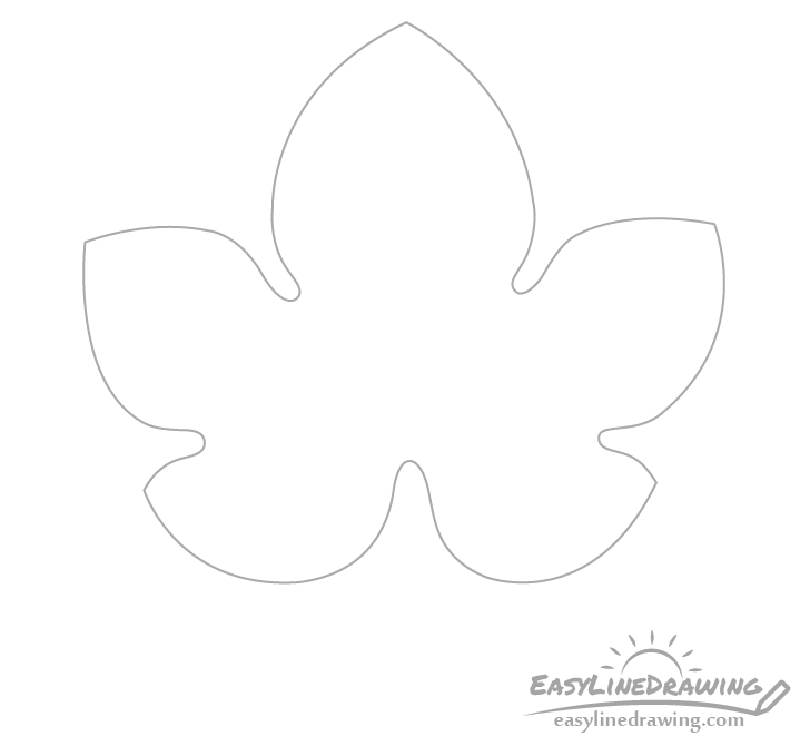 Grape leaf outline drawing