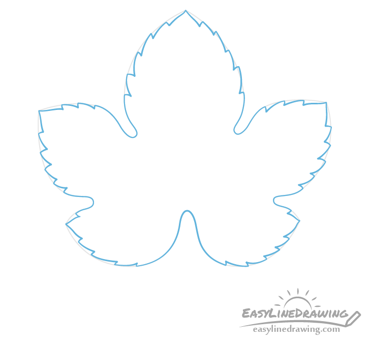 Grape leaf teeth drawing