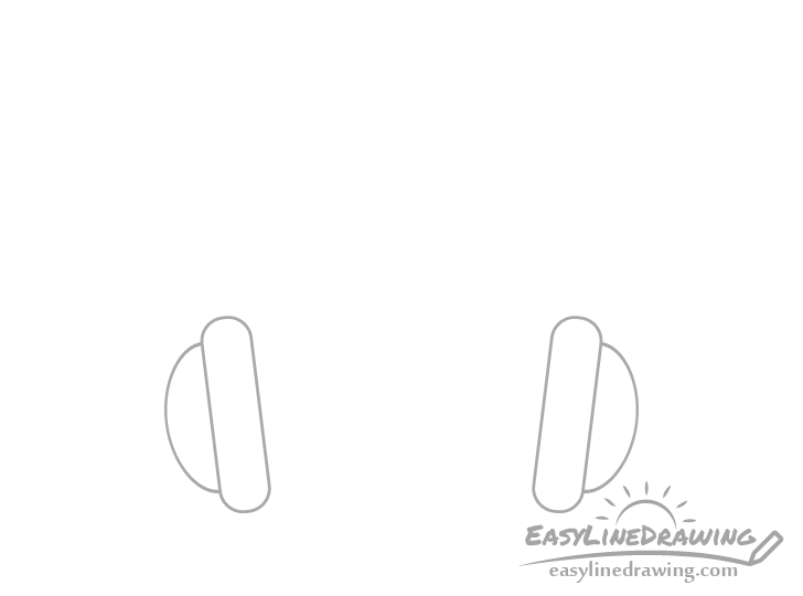 Headphones ear cups drawing