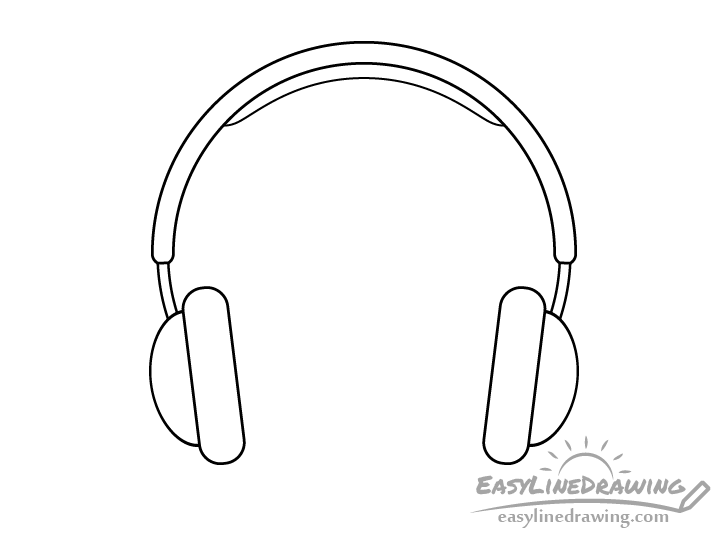 Headphones line drawing