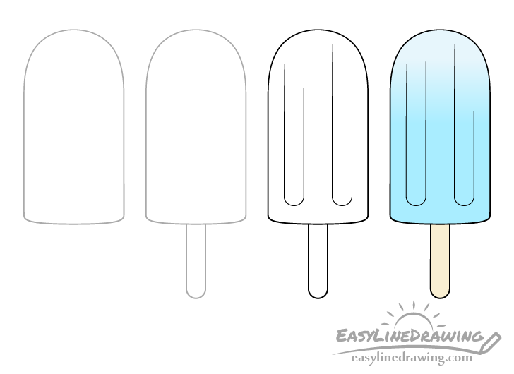 Ice pop drawing step by step