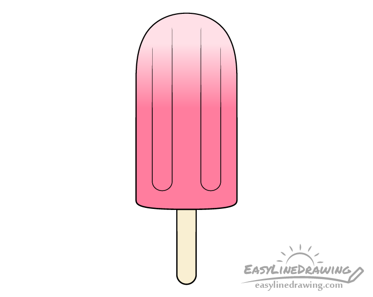 Ice pop pink color drawing