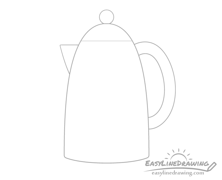 How to Draw a Kettle Step by Step  EasyLineDrawing