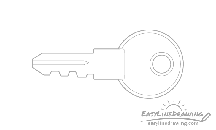 Key Drawing - How To Draw A Key Step By Step