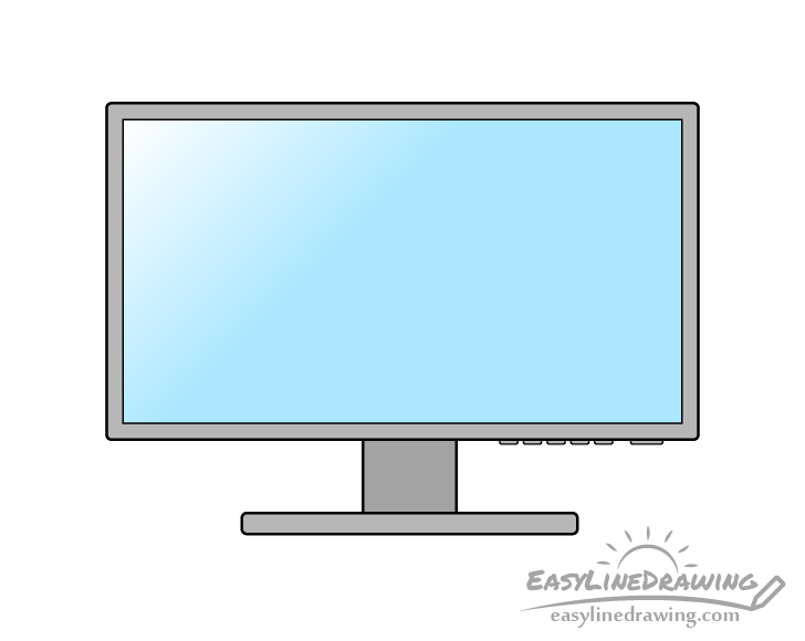 Computer monitor on a white background. sketch. vector illustration. |  CanStock