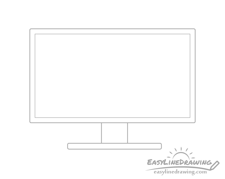 How to draw a lcd tv monitor  YouTube