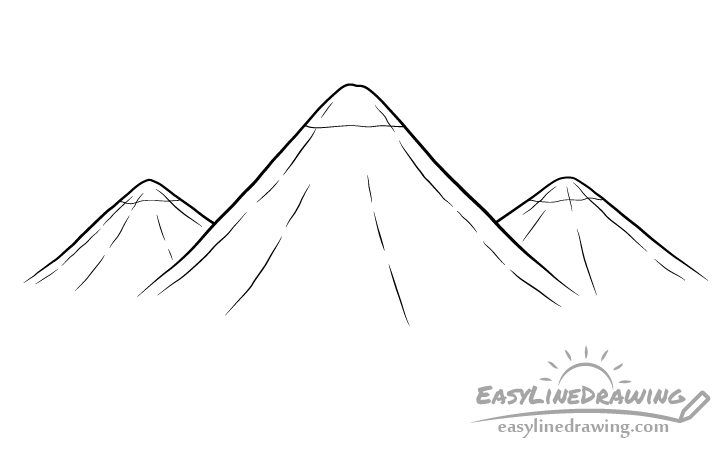 Mountains line drawing