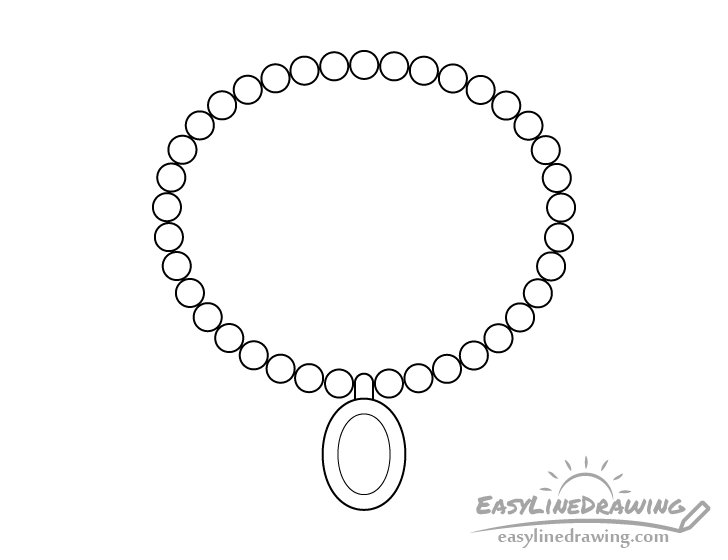 Necklace line drawing